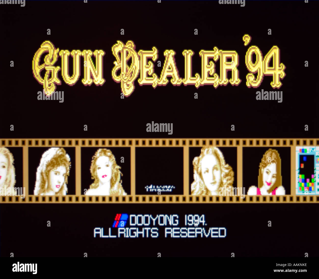 Gun Dealer 94 Dooyong 1994 vintage arcade videogame screenshot - EDITORIAL USE ONLY Stock Photo
