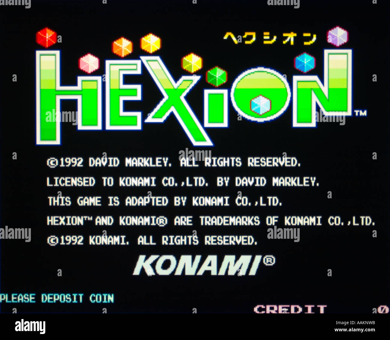Hexion David Markley Konami 1992 vintage arcade videogame screenshot - EDITORIAL USE ONLY Stock Photo