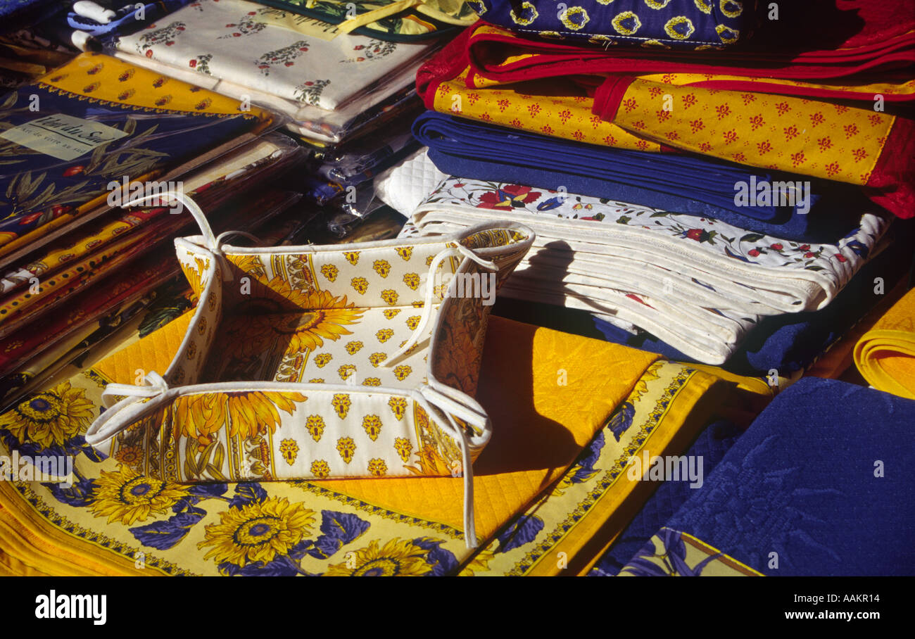 Provencal colours at a market in Bedouin Provence France Stock Photo
