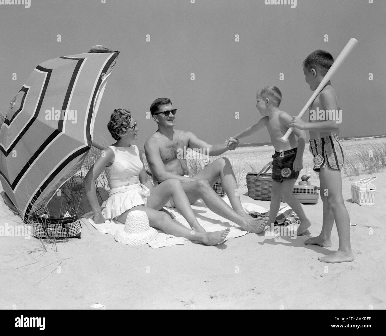 1960's. By Skip Couple on Beach x3 