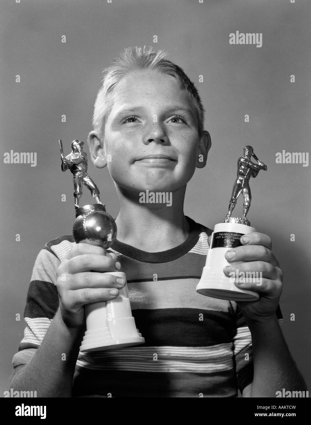 Paperboy Trophy Boy trophy Black and White Stock Photos & Images - Alamy