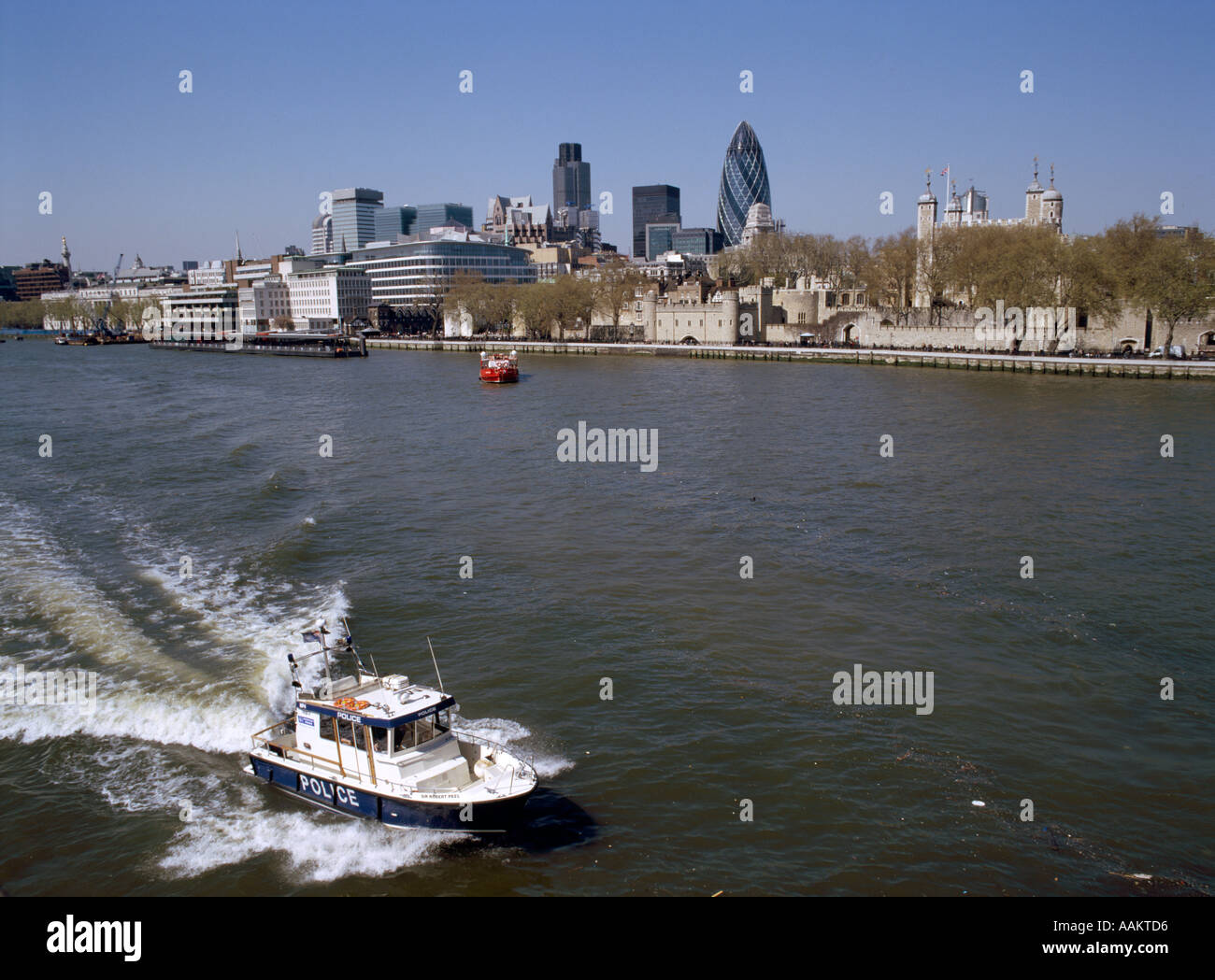 River Police launch on River Thames in London Stock Photo