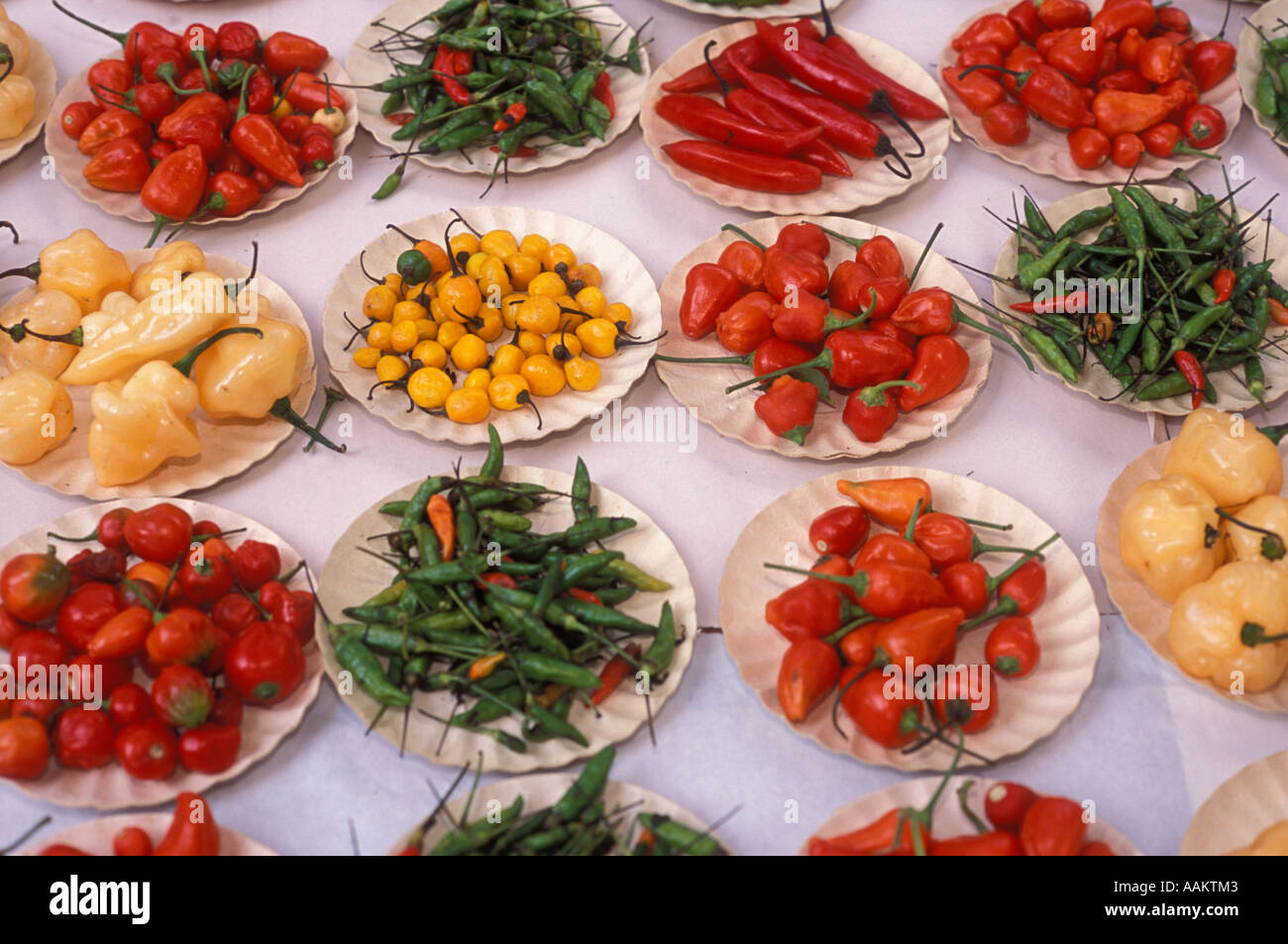 Peppers of various sorts Stock Photo