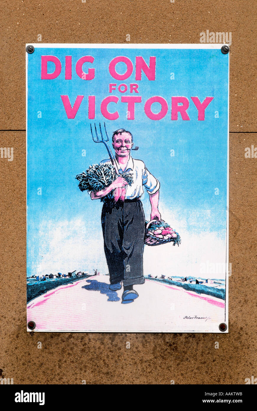 Wartime dig for victory poster UK Stock Photo
