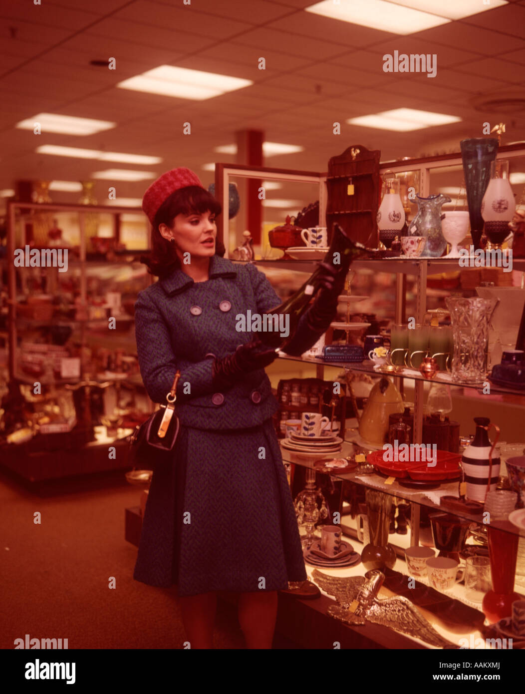 1960s WOMAN SHOPPING DEPARTMENT STORE Stock Photo Alamy