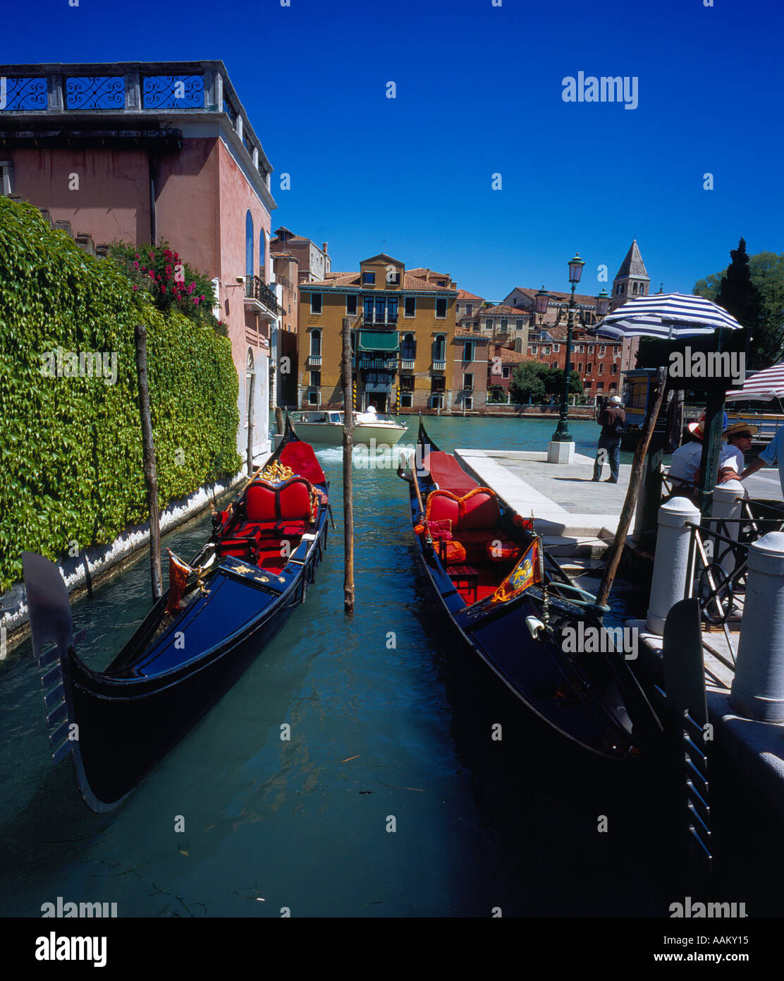 Gondola at Canal Grande, Venice, UNESCO World Heritage Site, Italy,  Europe. Photo by Willy Matheisl Stock Photo