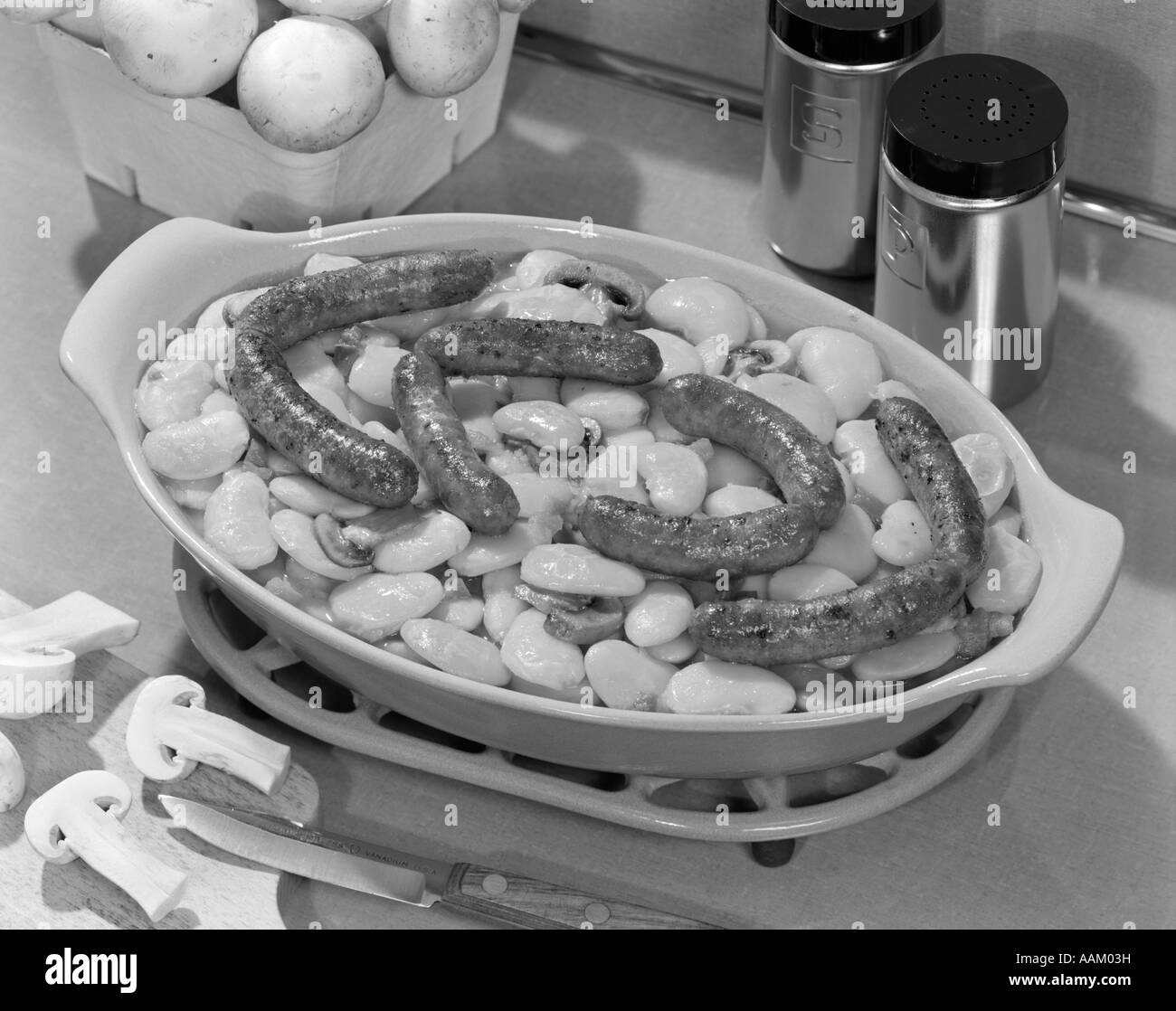 SAUSAGE MUSHROOM CASSEROLE Stock Photo - Alamy