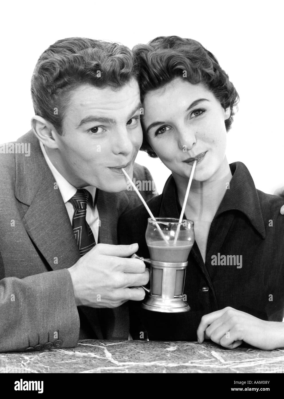 Milkshake with straws Black and White Stock Photos & Images - Alamy