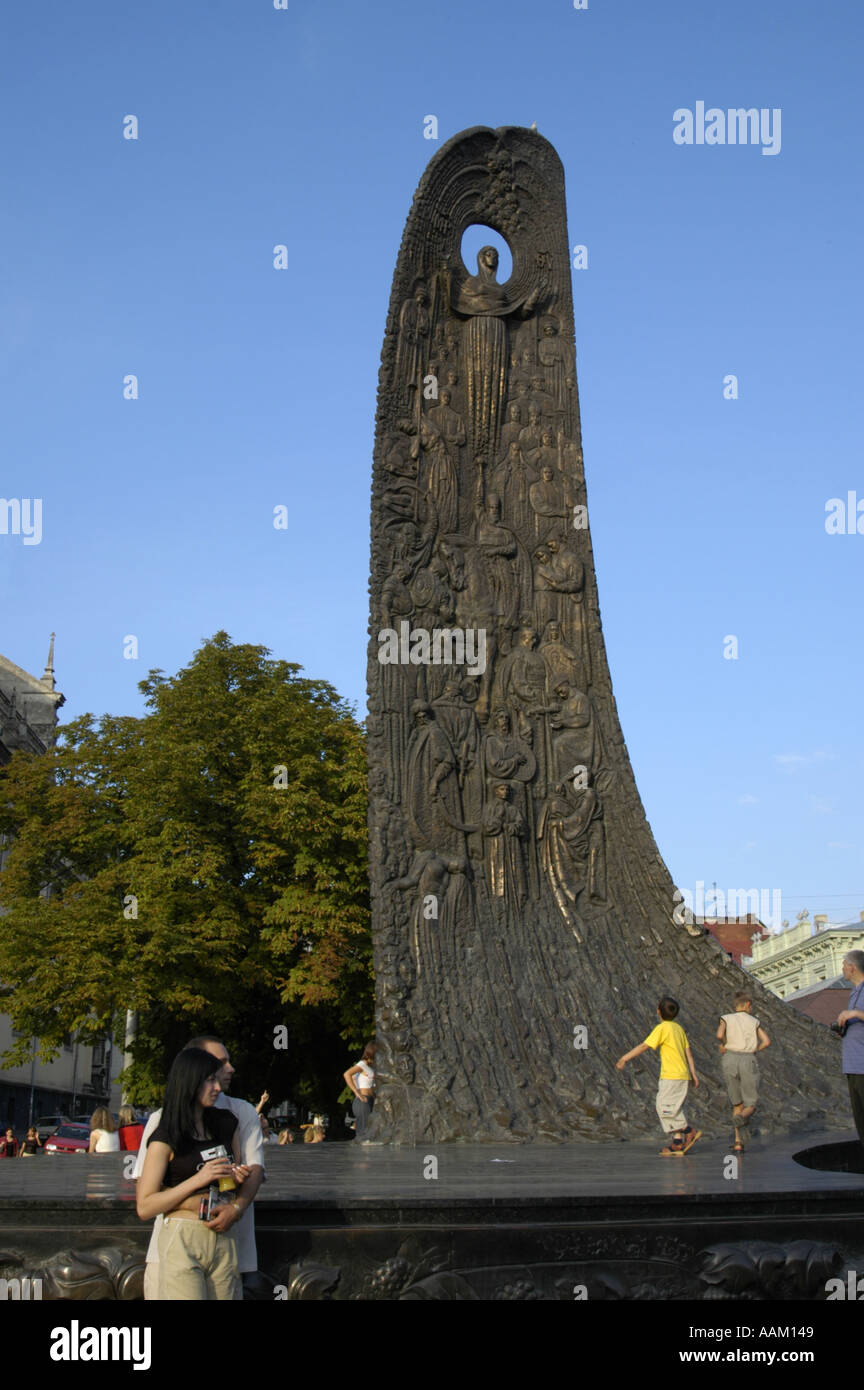 Lviv, Taras Schewtschenko / Sevcenko monument, ukrainian poet Stock ...