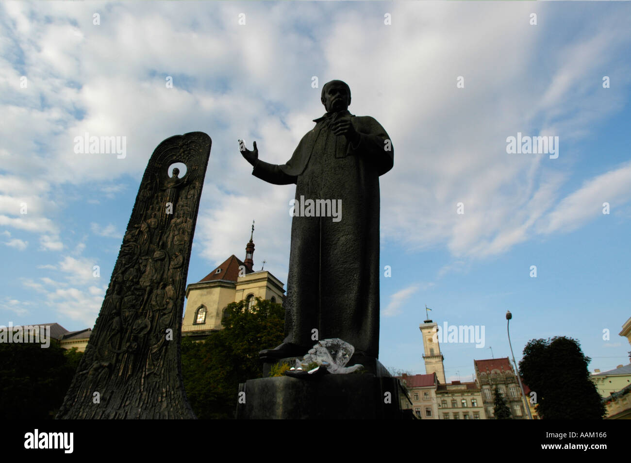 Lviv, Taras Schewtschenko / Sevcenko monument, ukrainian poet Stock ...