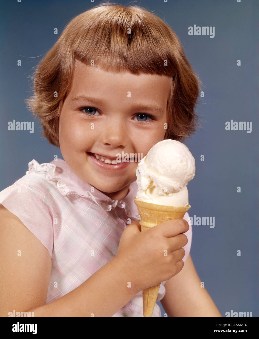 1960s GIRL ICE CREAM CONE SMILE Stock Photo Alamy
