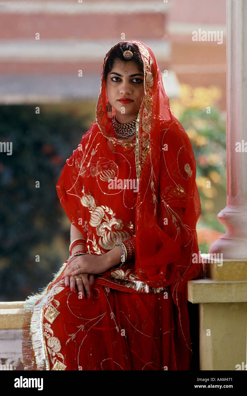 BRIDE of JAIPUR royalty with traditional gold embroidered RED WEDDING