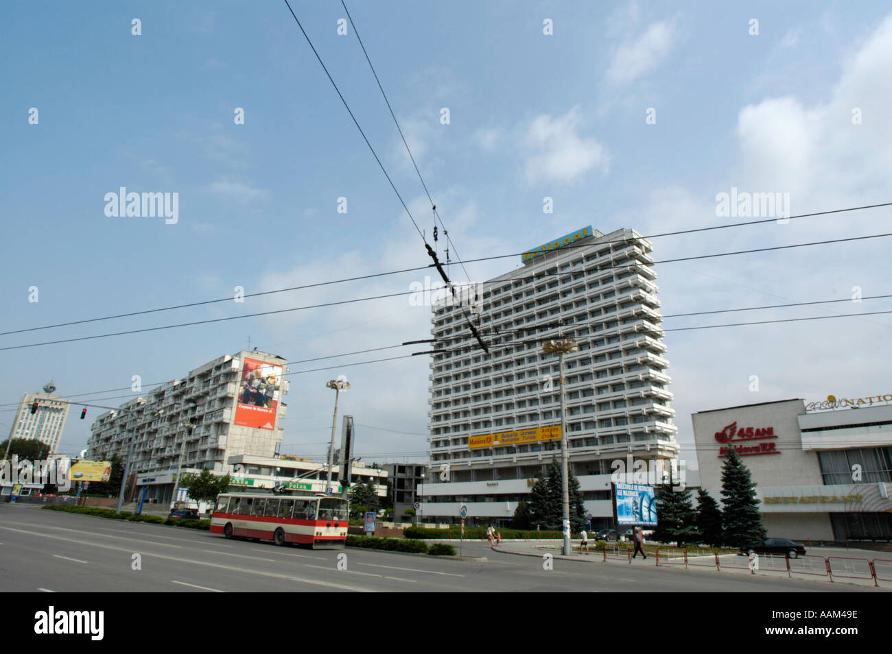 Chisinau, Independence Square, Hotel National, Moldova Tur Stock Photo