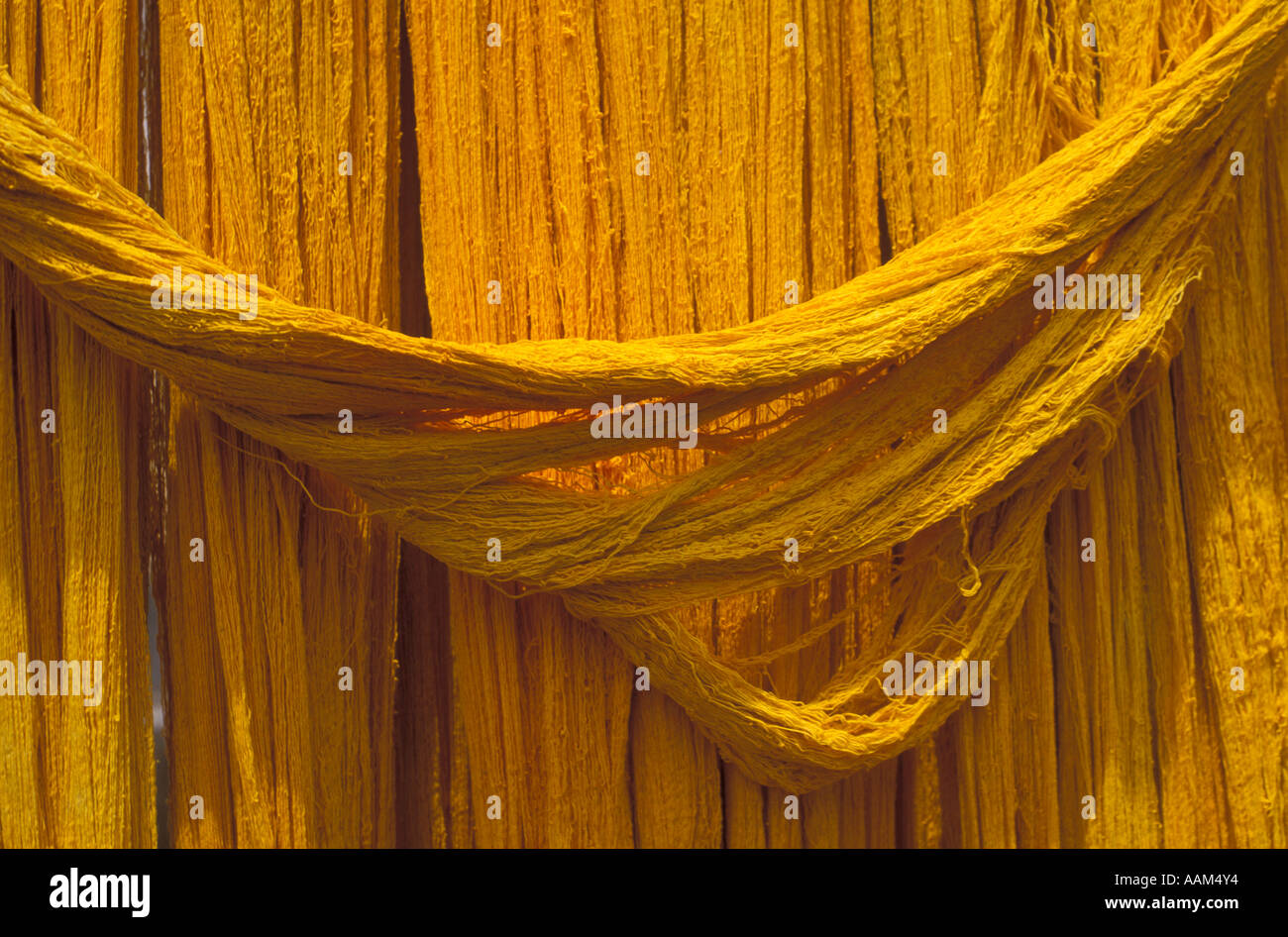 Yellow fibre, To dye, tint. Stock Photo