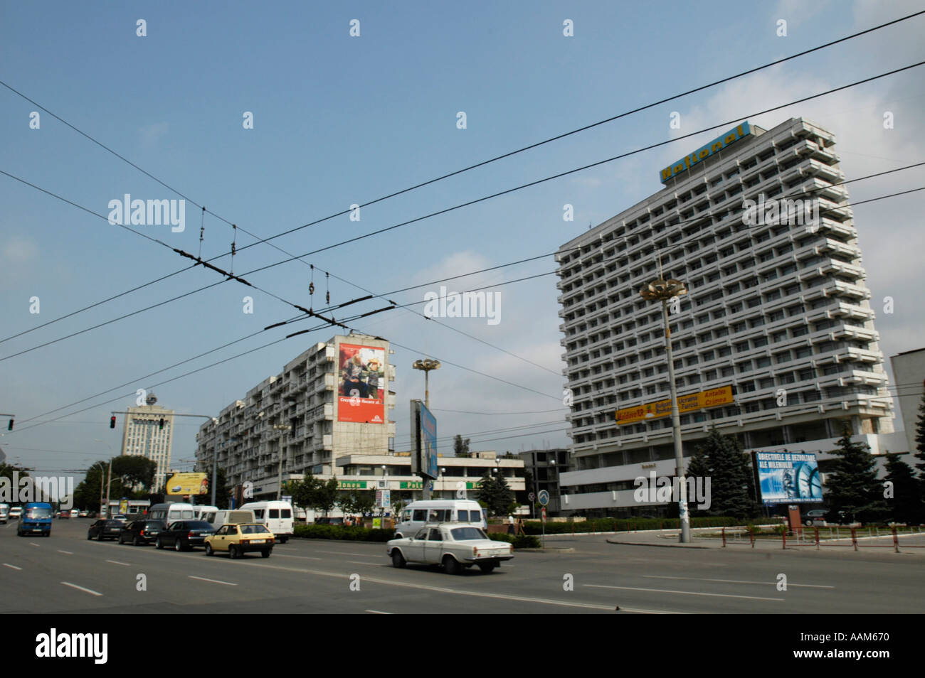 Chisinau, Independence Square, Hotel National, Moldova Tur Stock Photo
