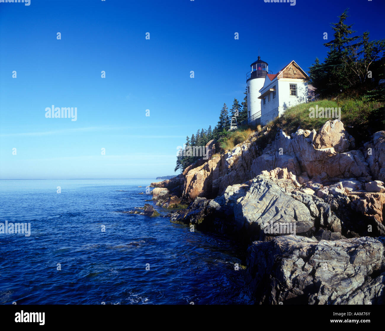 BAR HARBOR HEAD LIGHT MOUNT DESERT ISLAND ME Stock Photo Alamy