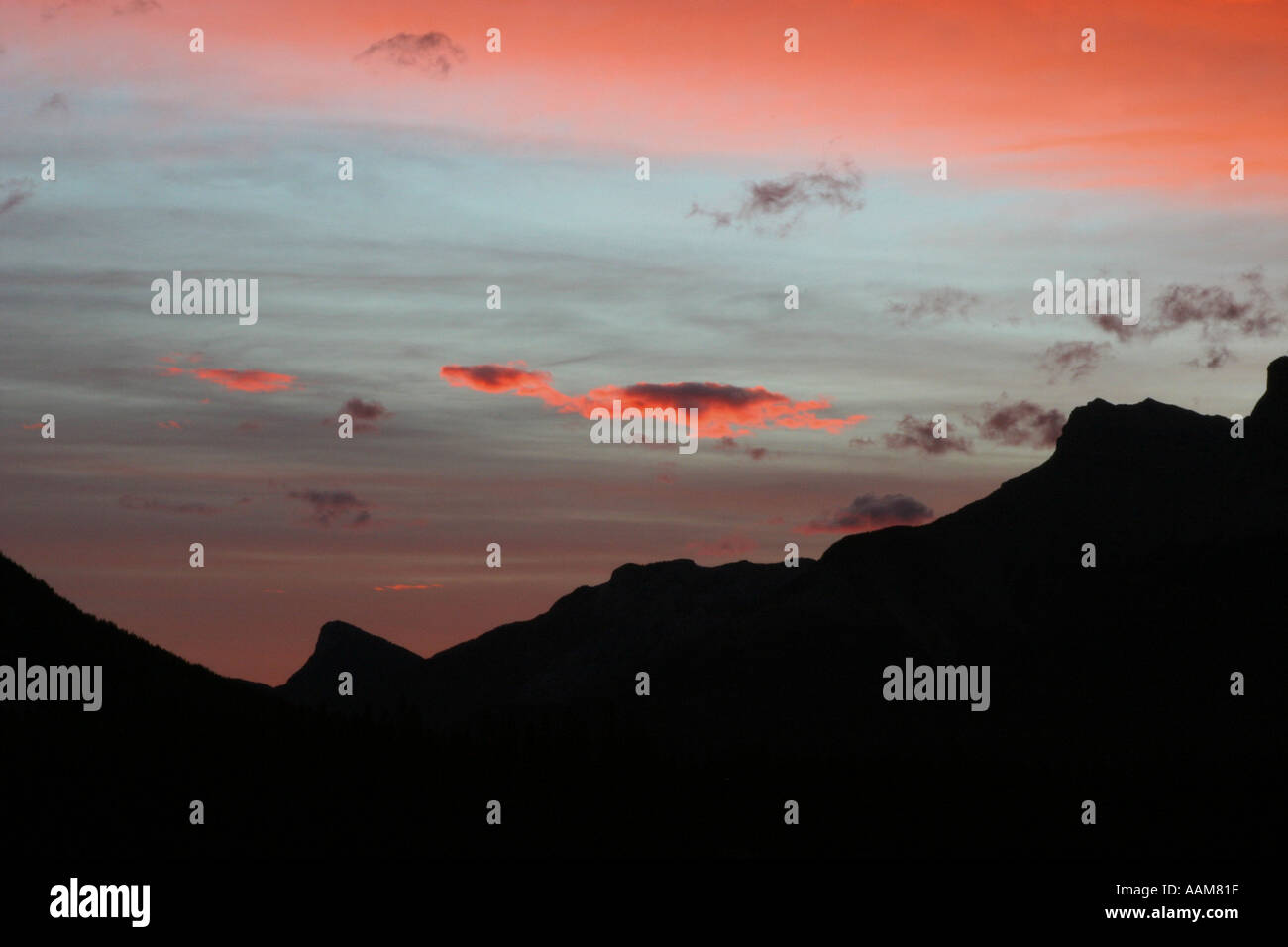 Horizontal Sunrise in the Canadian Rocky Mountains Stock Photo - Alamy