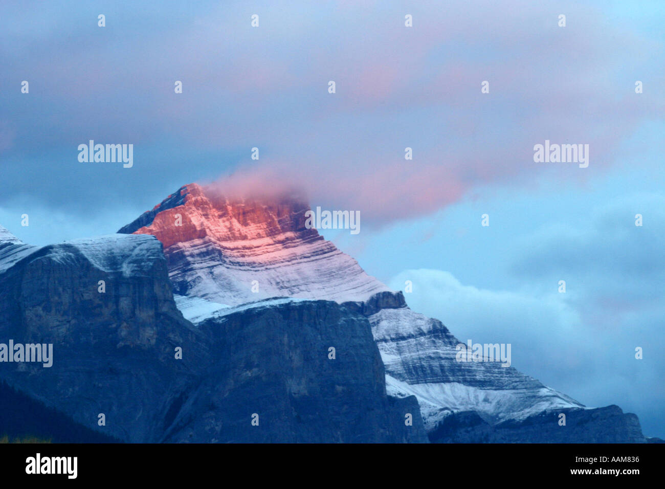 Horizontal Sunrise in the Canadian Rocky Mountains Stock Photo - Alamy