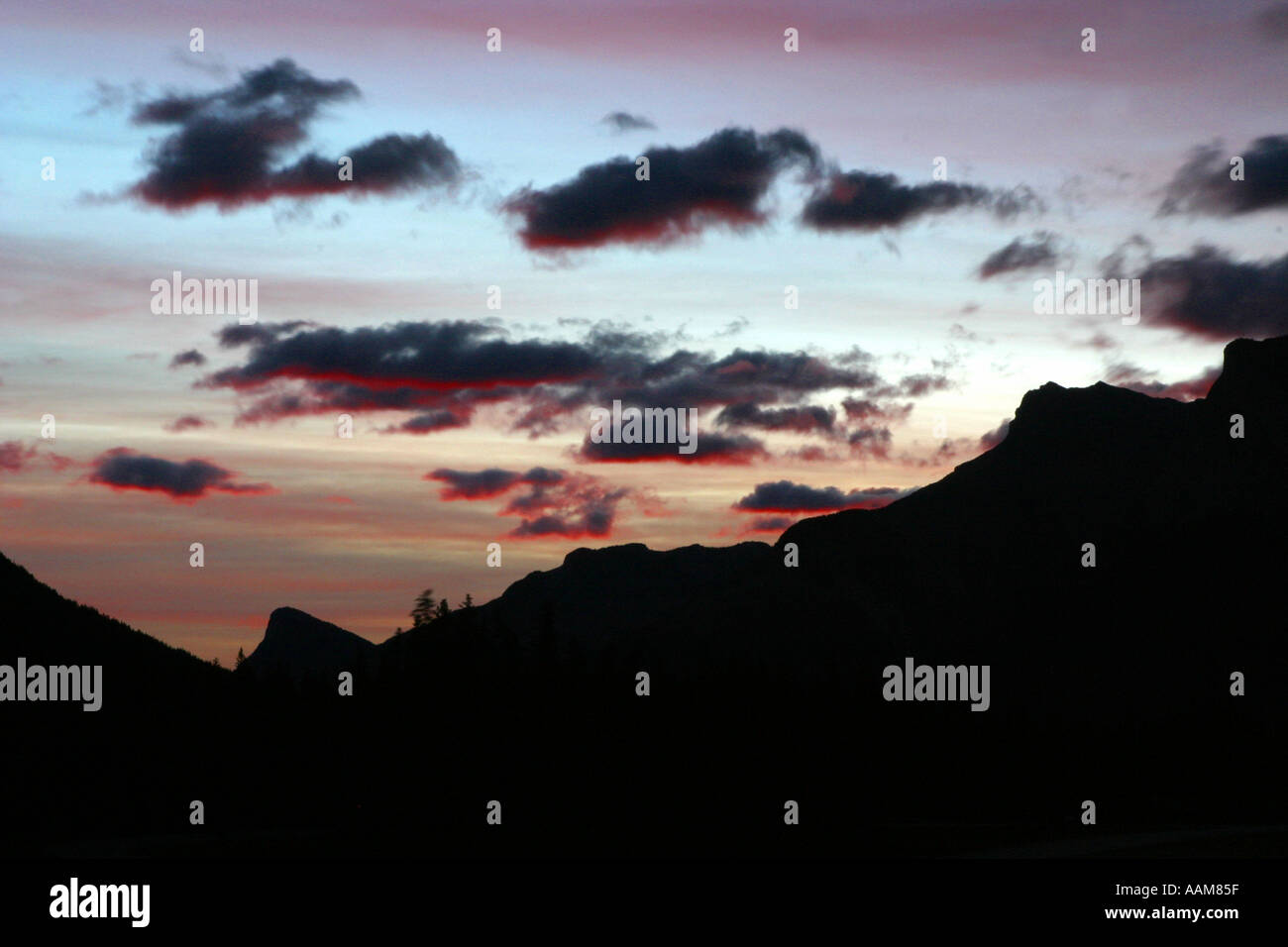 Horizontal Sunrise in the Canadian Rocky Mountains Stock Photo - Alamy