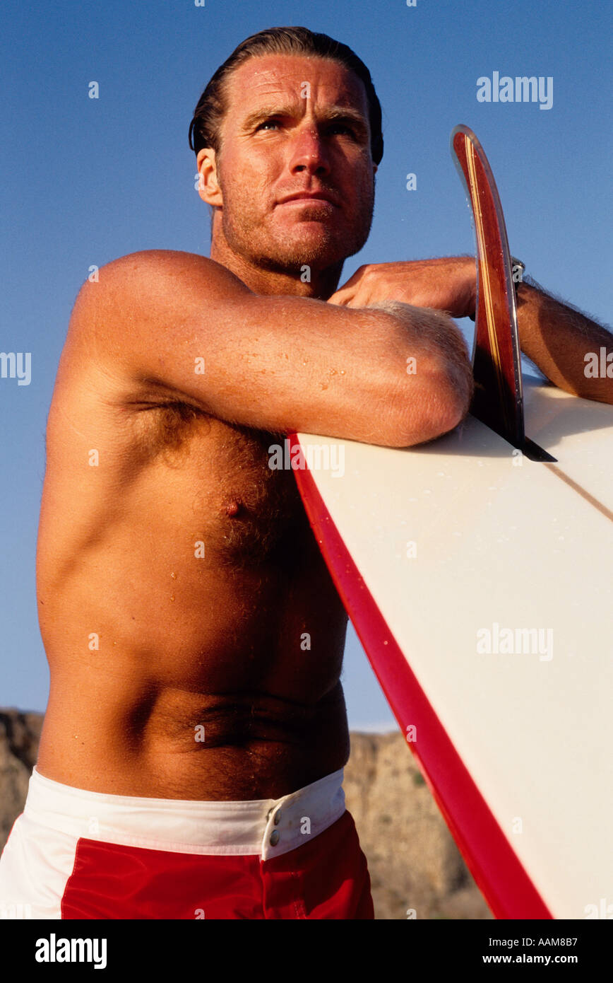 a portrait of a male surfer Stock Photo