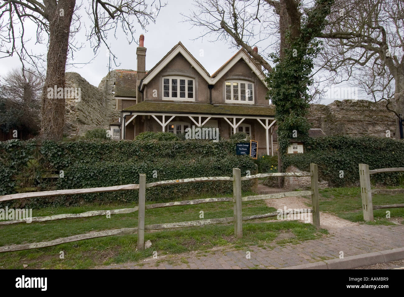 Tea rooms at Pevensey Castle in East Sussex Stock Photo Alamy