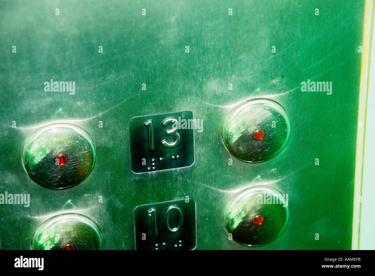 The 13th Floor On An Elevator Button Stock Photo 2346746 Alamy