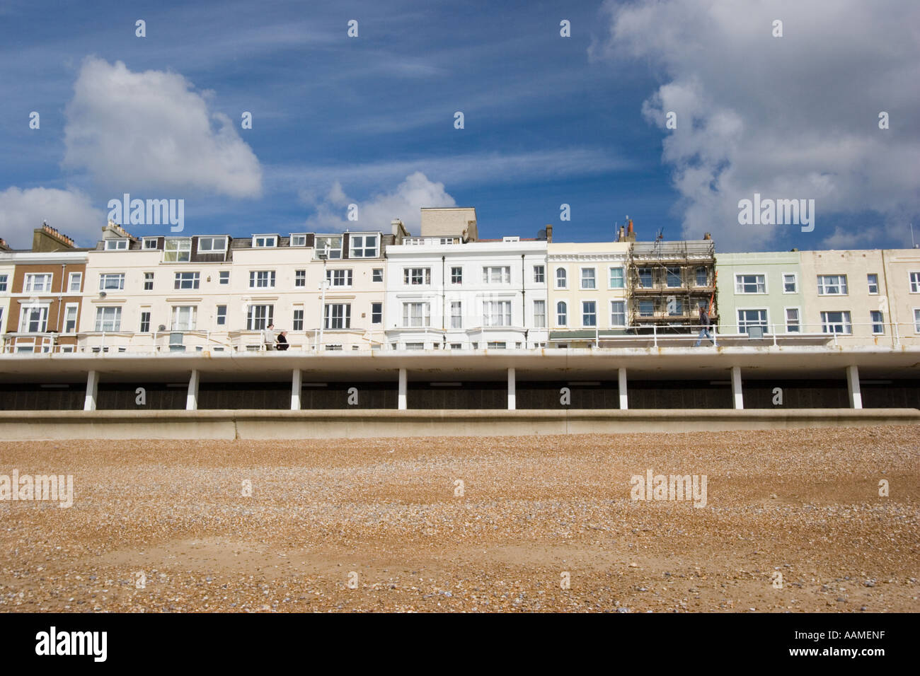 The sea front and beach Hastings East Sussex Stock Photo