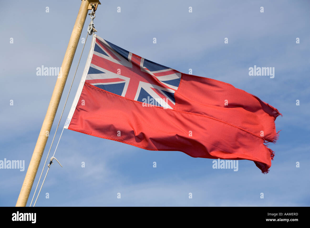 UK Seafaring the Red Ensign flag of the British merchant marine Stock Photo
