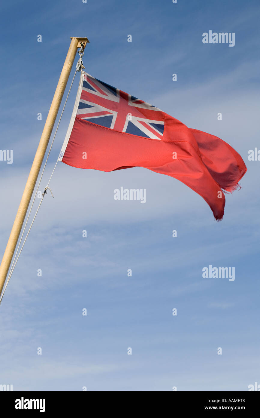 UK Seafaring the Red Ensign flag of the British merchant marine Stock Photo