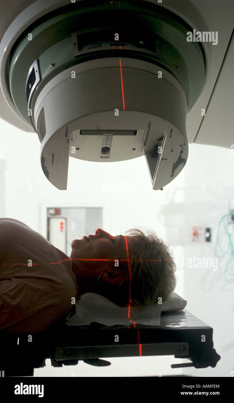 Woman On Radiation Therapy Machine In Hospital Stock Photo Alamy