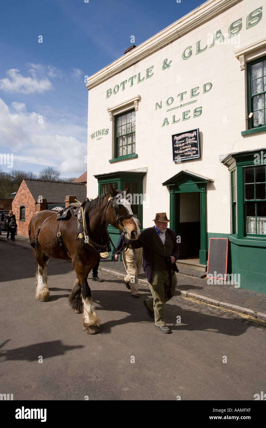 UK England West Midlands Dudley Black Country Museum shirehorse passing