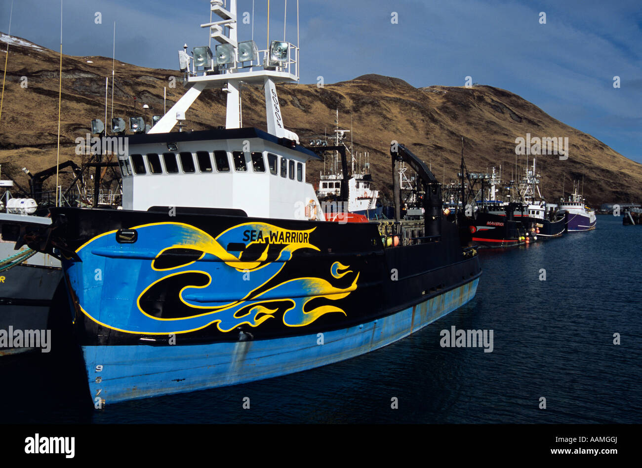 FISHING VESSEL DUTCH HARBOR BERING SEA ALEUTIAN ISLANDS UNALASKA ALASKA Stock Photo