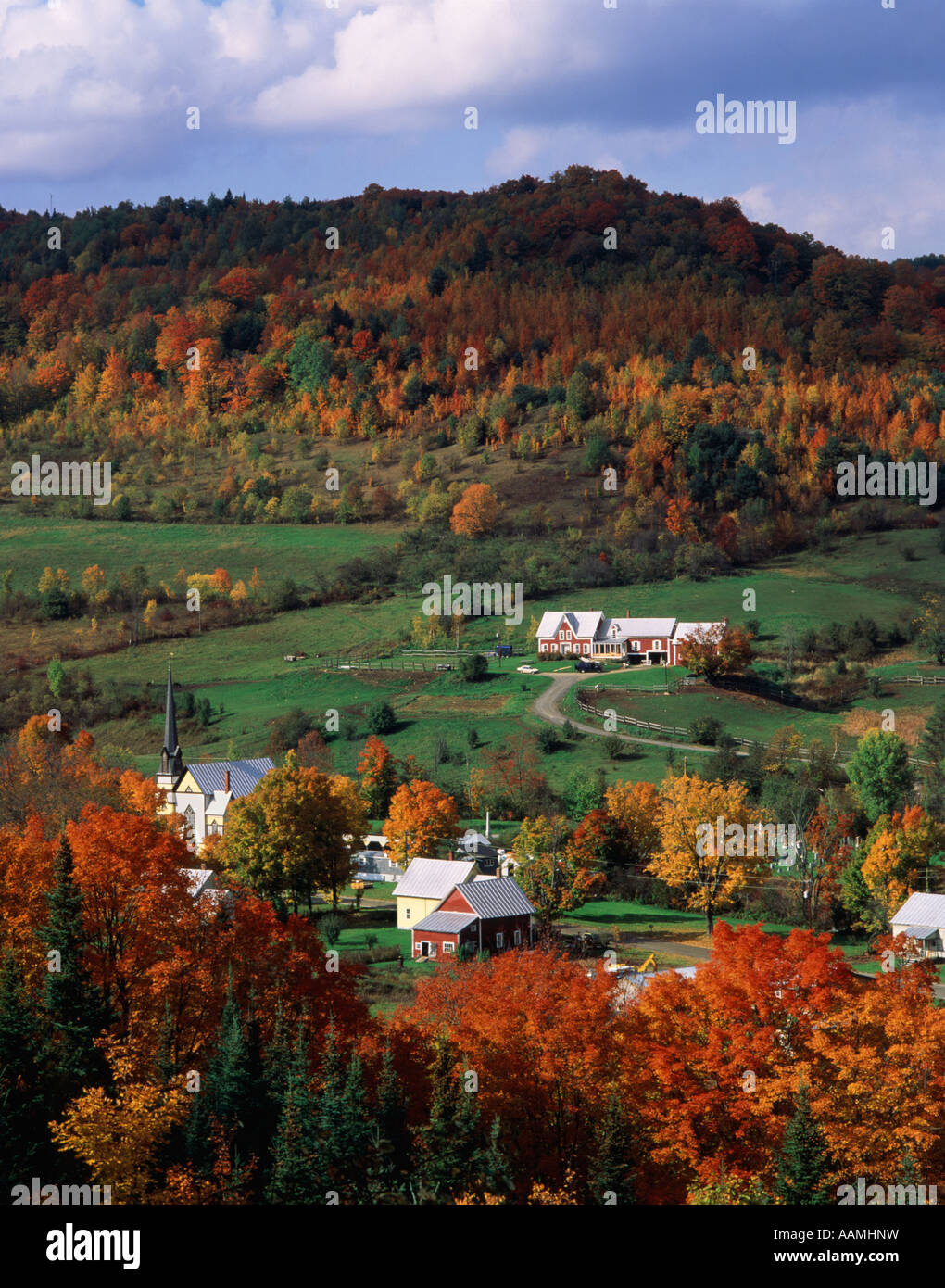 AUTUMN SCENE EAST ORANGE VERMONT Stock Photo