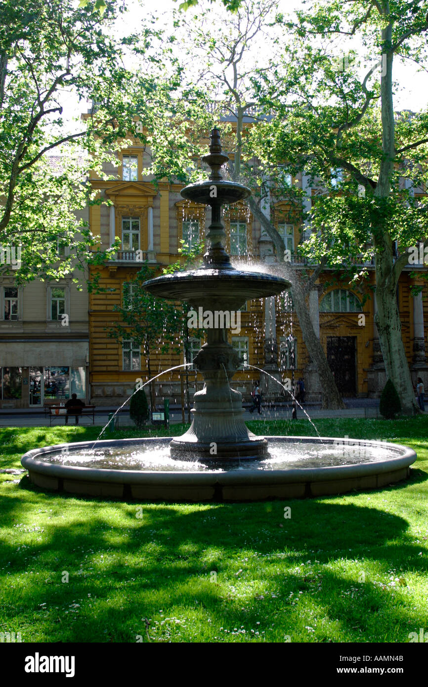 Fountain in Zrinjevac Park Zagreb Croatia Hrvatska Stock Photo