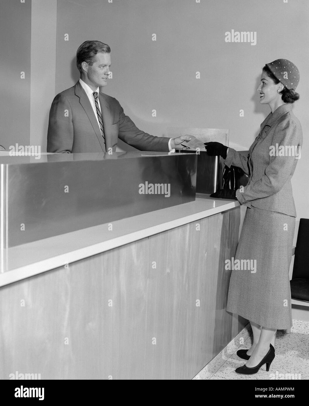 Bank teller Black and White Stock Photos & Images Alamy