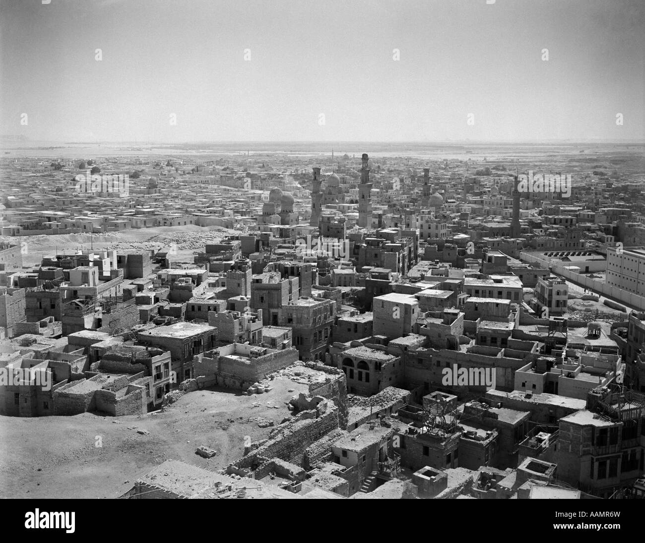 1920s 1930s ELEVATED OVERVIEW OF CAIRO EGYPT FROM THE CITADEL SKYLINE