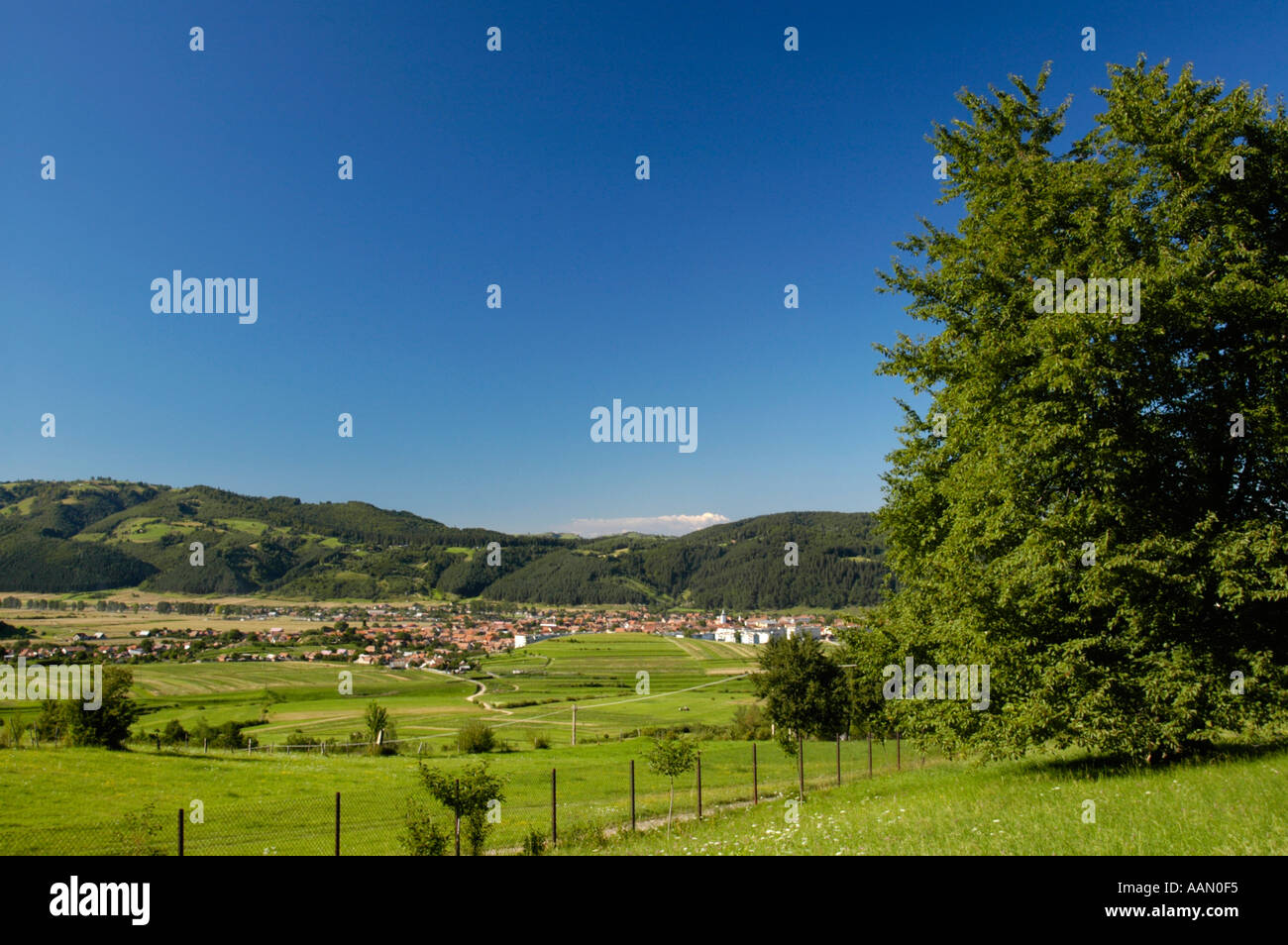 Zarnesti, idyllic landscape, Carpathian mountains Stock Photo