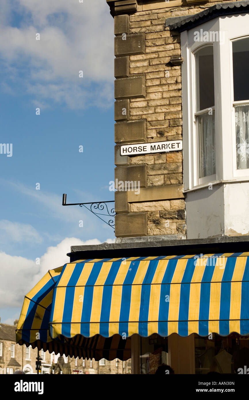 Typical shop front in the market town of Barnard Castle, Teesdale