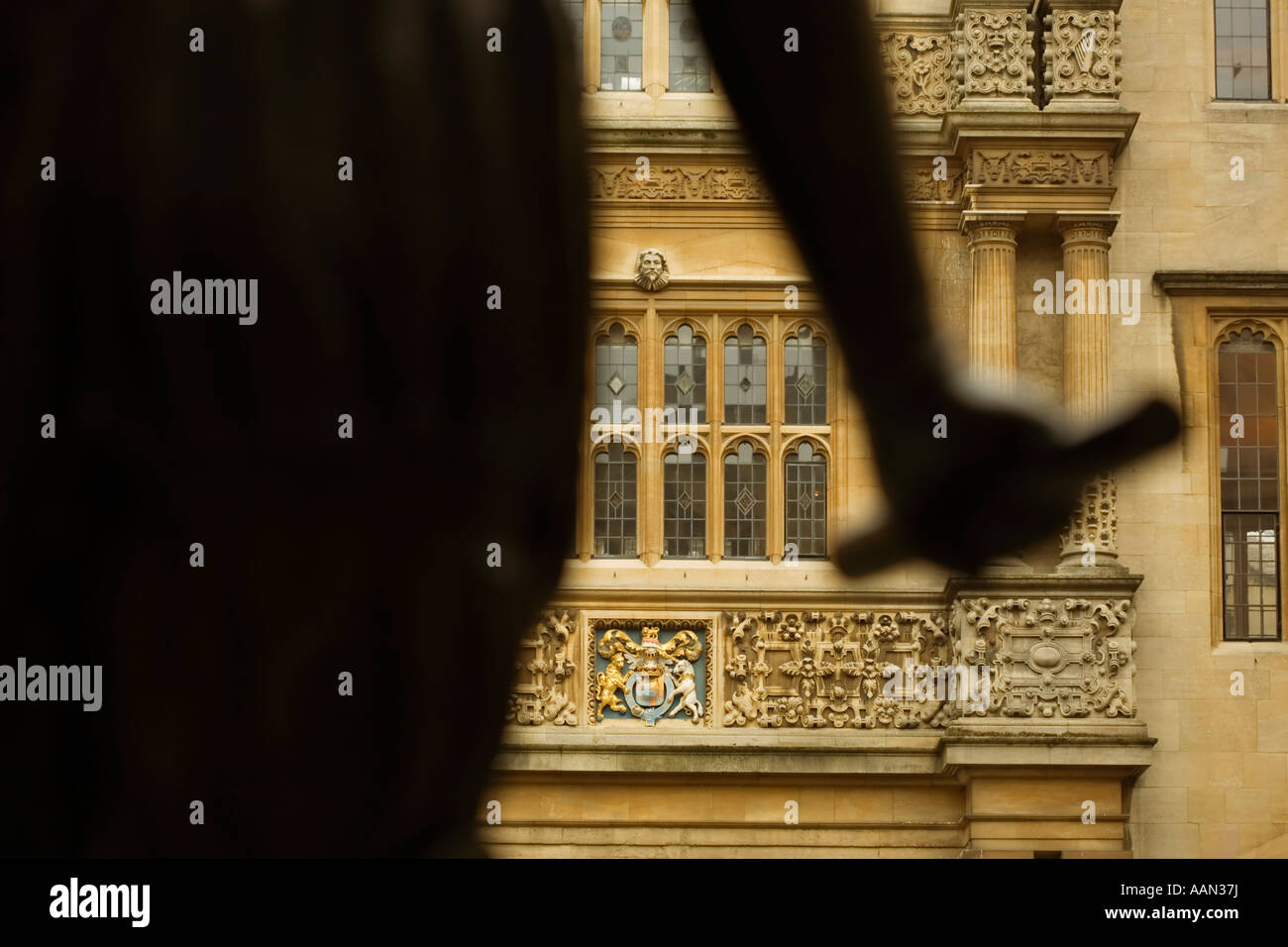 View of the architecture of Bodleian Library, Oxford, England, looking ...