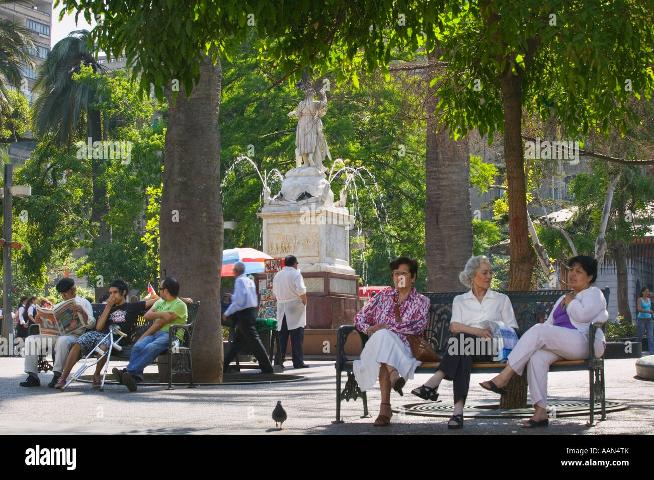 Plaza de Armas in Santiago. Stock Photo