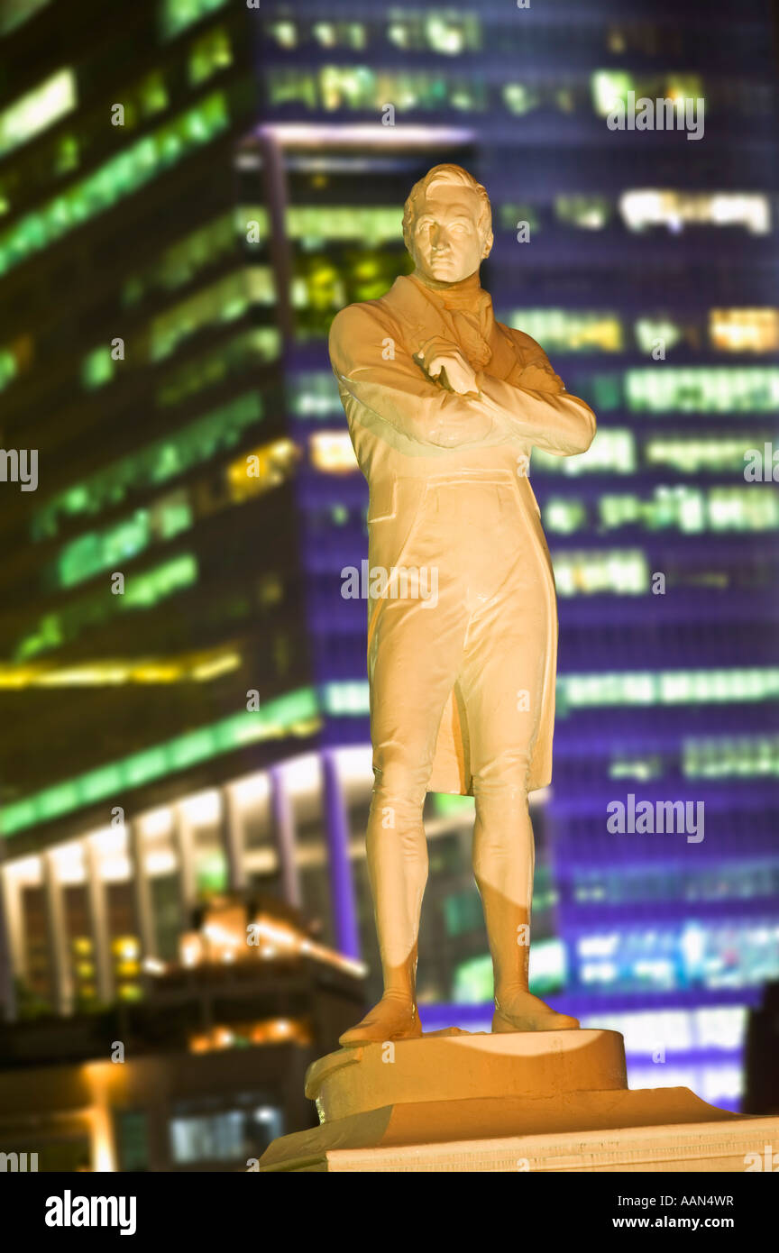 Statue of Raffles in Singapore. Stock Photo