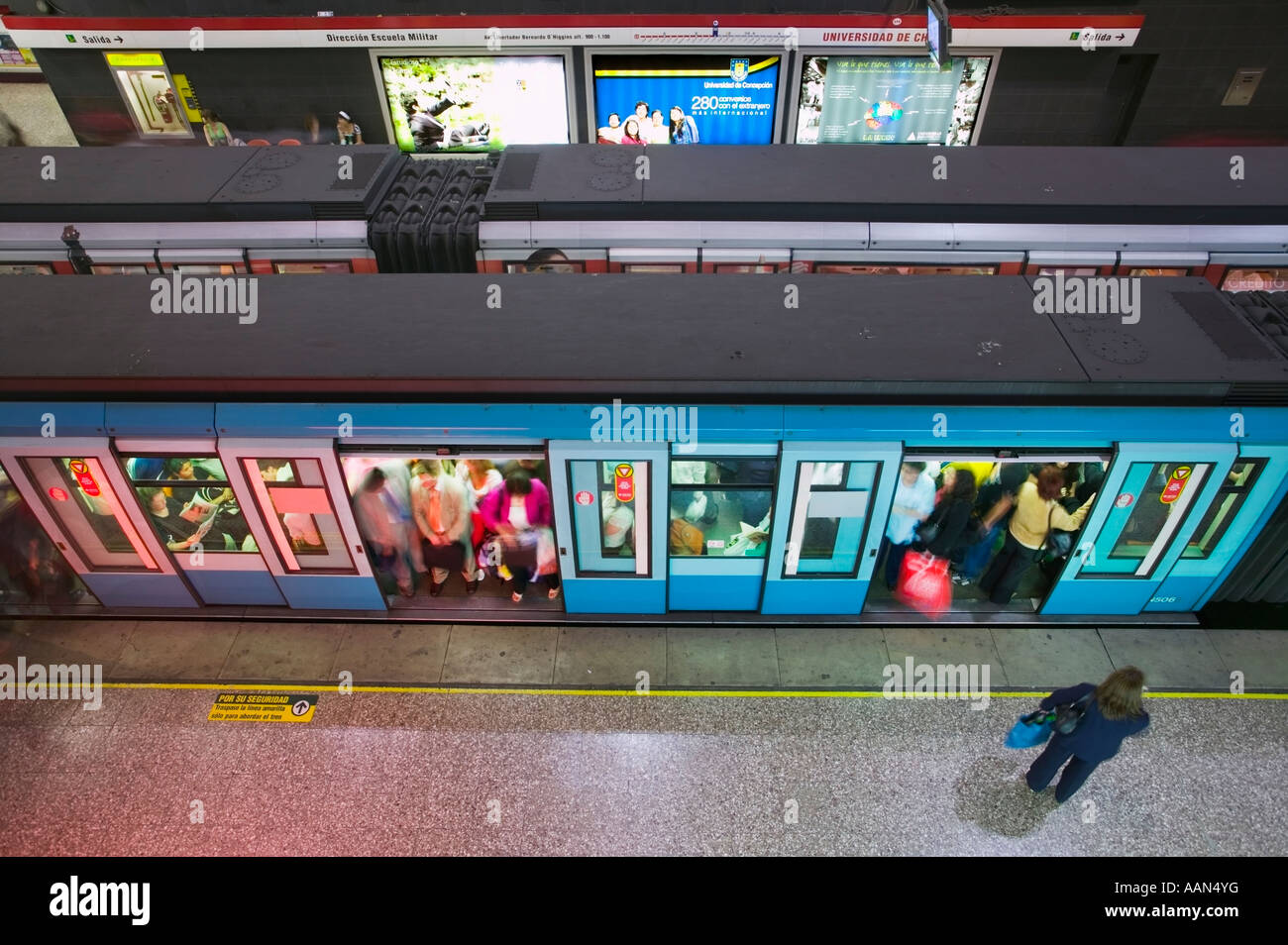 Universidad de Chile metro station in Santiago. Stock Photo