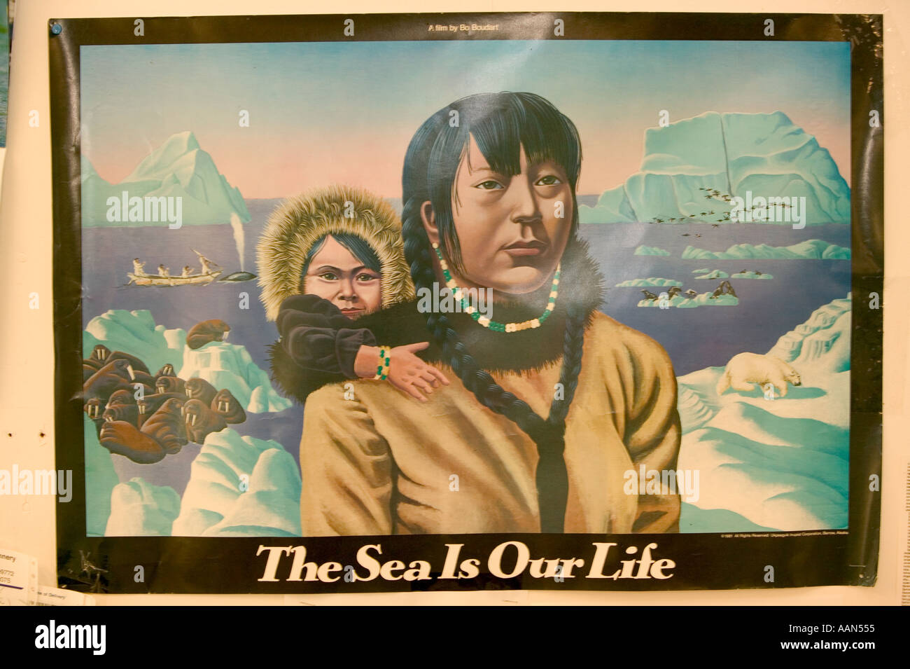 An Eskimo poster showing how important the sea is to their subsistence