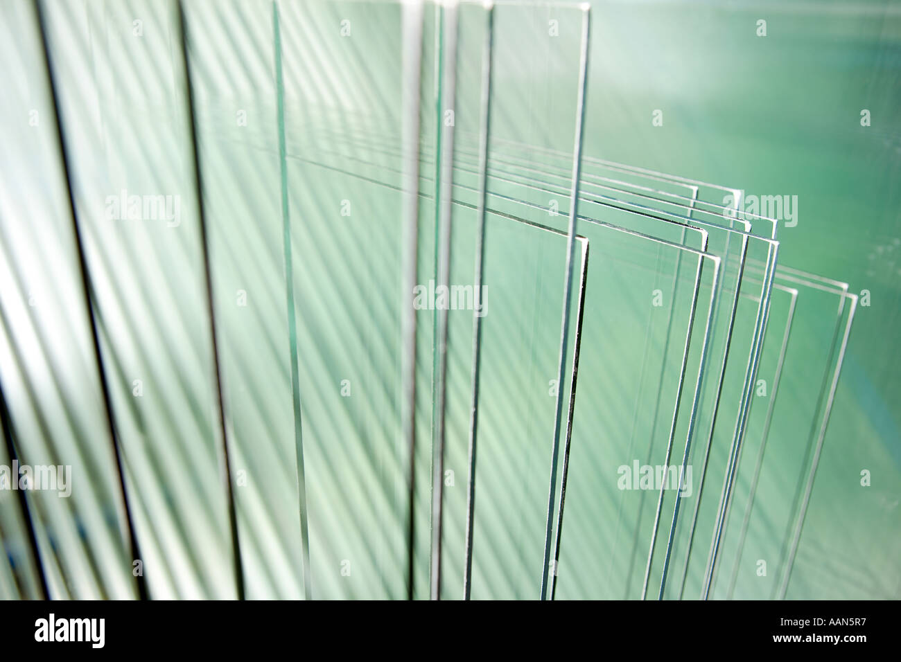 Tempered glass in a storage rack Stock Photo - Alamy