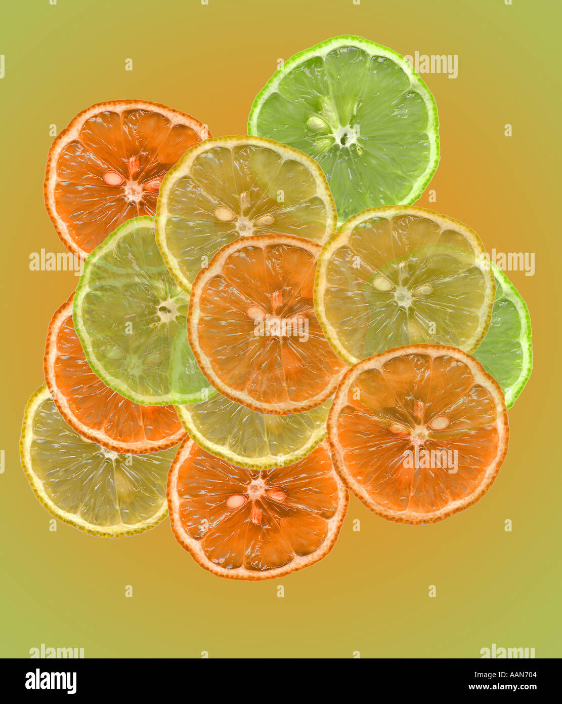 Orange, Lemon and Lime Slices Stock Photo