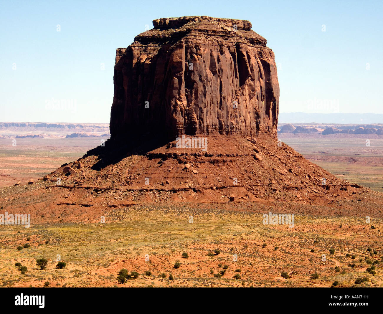 A Butte. Monument Valley. Navajo Nation tribal park. Northeastern Arizona and southeastern Utah States. USA Stock Photo