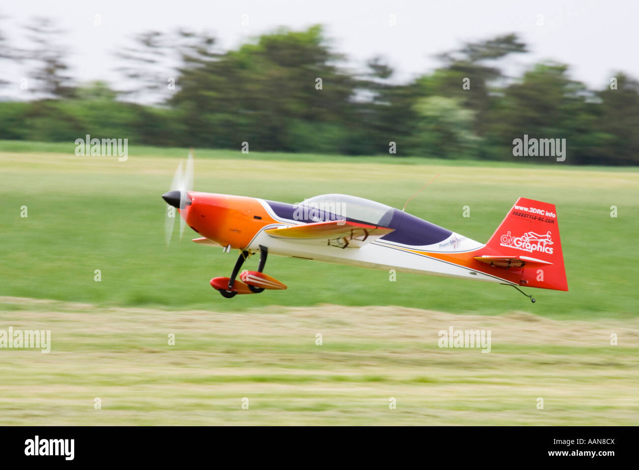 radio controlled scale model aircraft landing at Rougham Airfield, Suffolk, UK Stock Photo