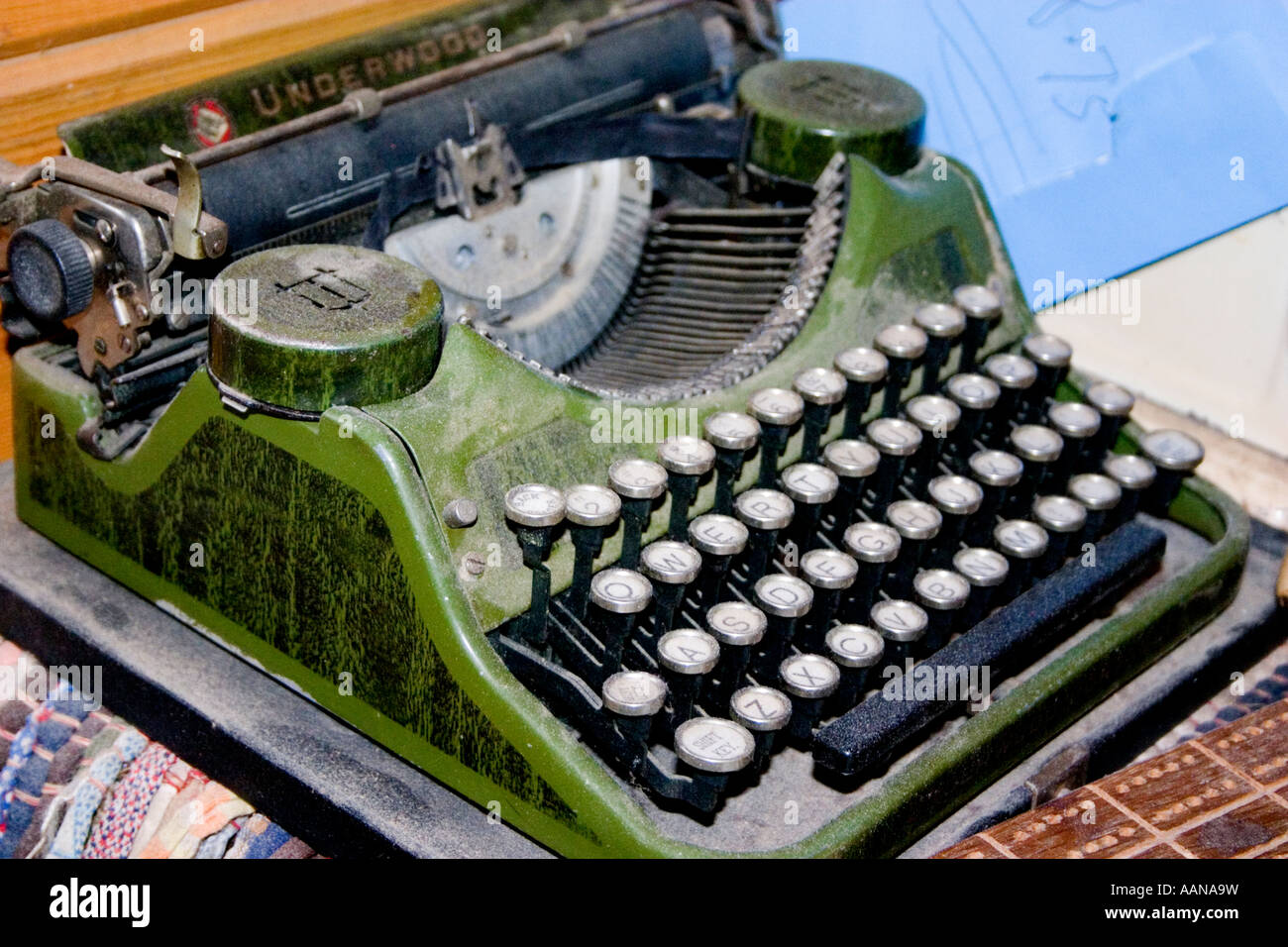 Antique Underwood portable typewriter. Emily Minnesota USA Stock Photo
