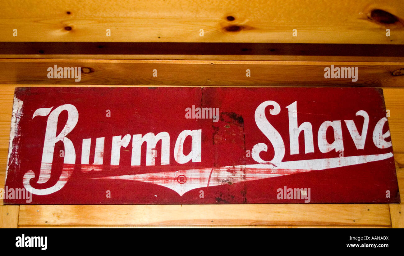 Nostalgic Burma Shave sign.  Emily Minnesota USA Stock Photo