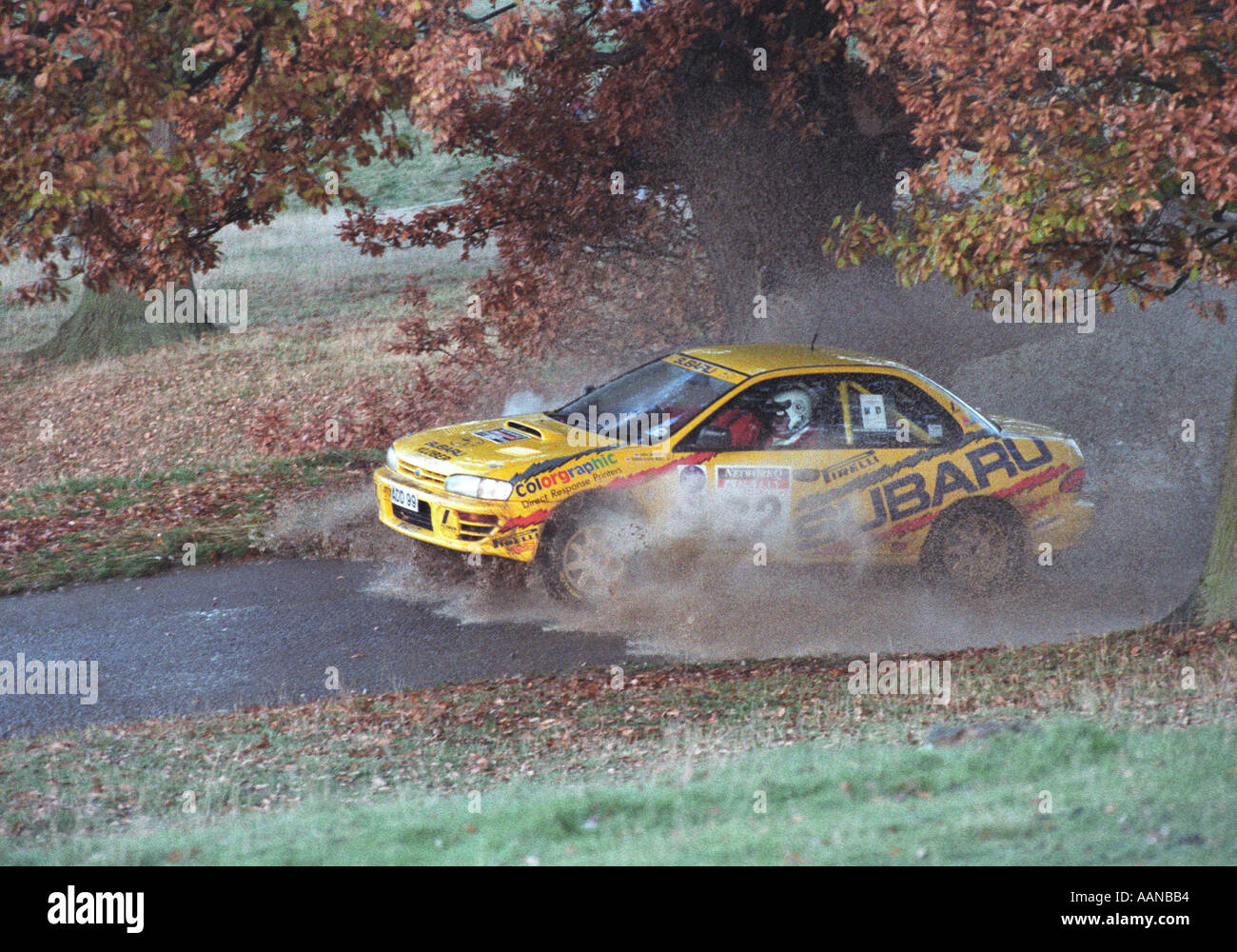 network Q RAC rally water splash car Stock Photo Alamy